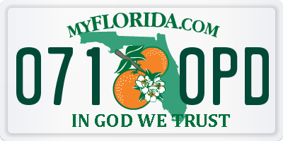 FL license plate 0710PD