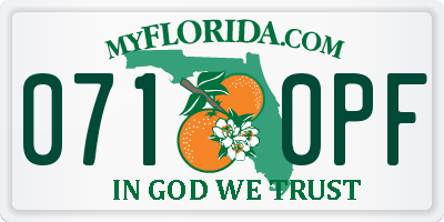 FL license plate 0710PF