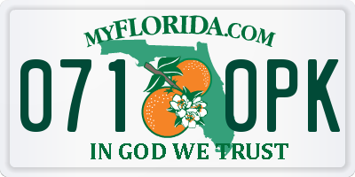 FL license plate 0710PK