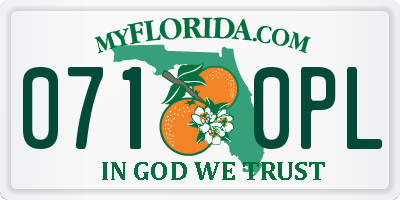 FL license plate 0710PL