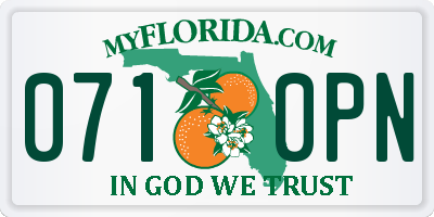 FL license plate 0710PN