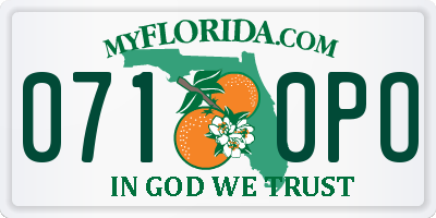 FL license plate 0710PO