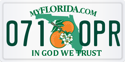 FL license plate 0710PR