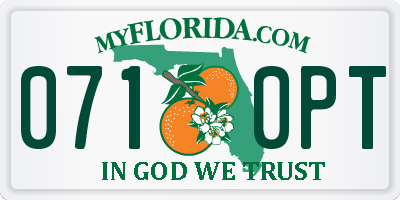 FL license plate 0710PT