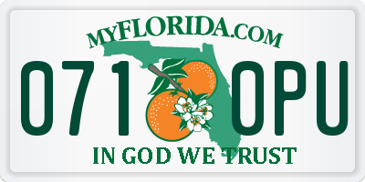 FL license plate 0710PU