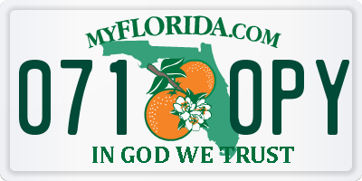 FL license plate 0710PY