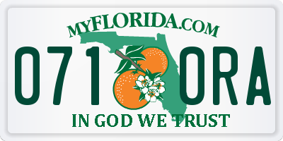 FL license plate 0710RA