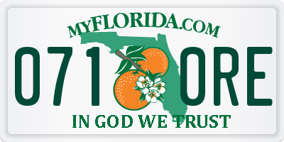 FL license plate 0710RE