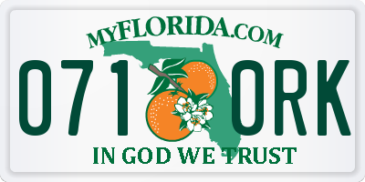 FL license plate 0710RK
