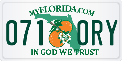 FL license plate 0710RY