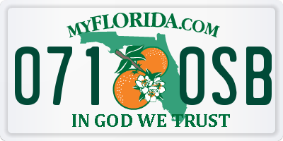 FL license plate 0710SB