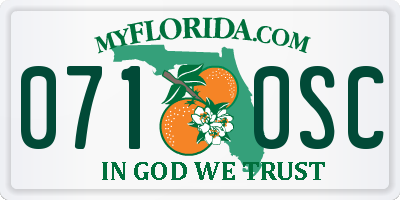 FL license plate 0710SC