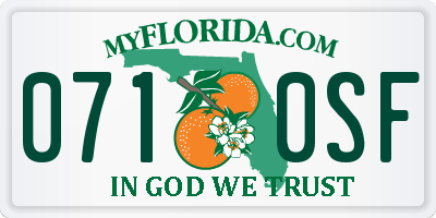 FL license plate 0710SF