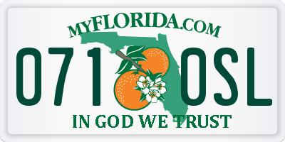 FL license plate 0710SL