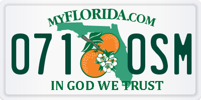 FL license plate 0710SM
