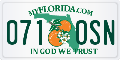 FL license plate 0710SN