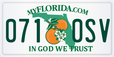 FL license plate 0710SV