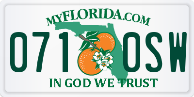 FL license plate 0710SW