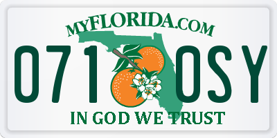 FL license plate 0710SY