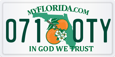 FL license plate 0710TY