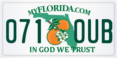 FL license plate 0710UB