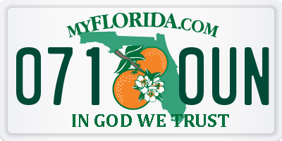 FL license plate 0710UN