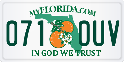 FL license plate 0710UV