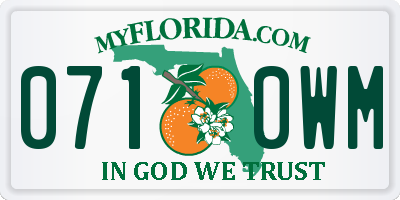 FL license plate 0710WM