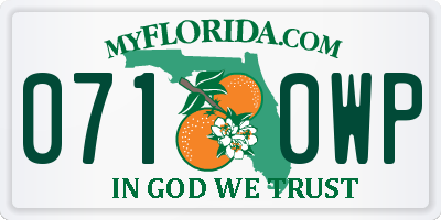FL license plate 0710WP