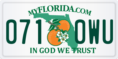 FL license plate 0710WU