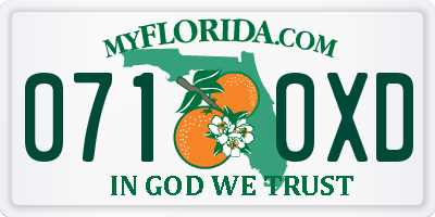 FL license plate 0710XD