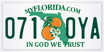 FL license plate 0710YA