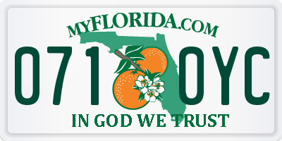 FL license plate 0710YC