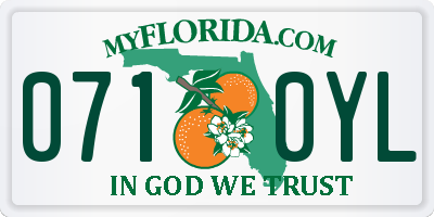 FL license plate 0710YL