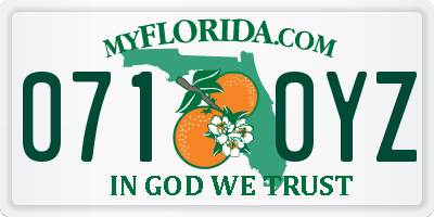FL license plate 0710YZ