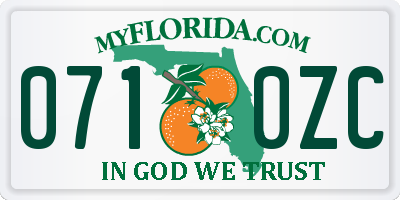 FL license plate 0710ZC