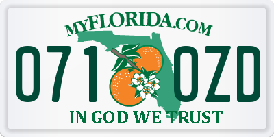 FL license plate 0710ZD