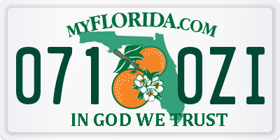 FL license plate 0710ZI