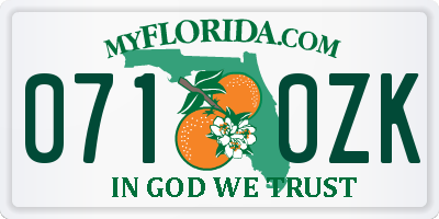 FL license plate 0710ZK