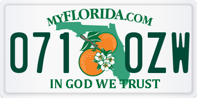 FL license plate 0710ZW