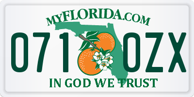 FL license plate 0710ZX