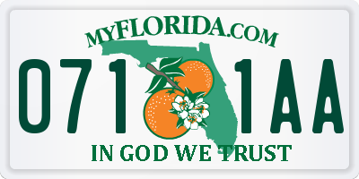 FL license plate 0711AA