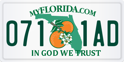 FL license plate 0711AD
