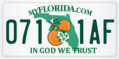 FL license plate 0711AF