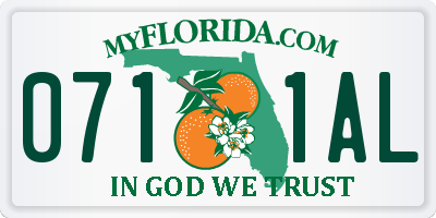 FL license plate 0711AL