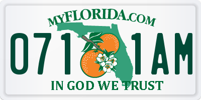 FL license plate 0711AM