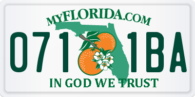 FL license plate 0711BA