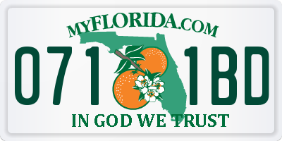 FL license plate 0711BD