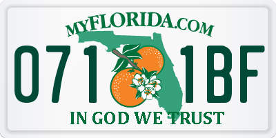 FL license plate 0711BF