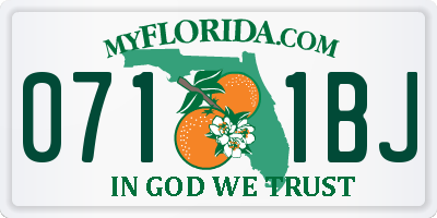 FL license plate 0711BJ